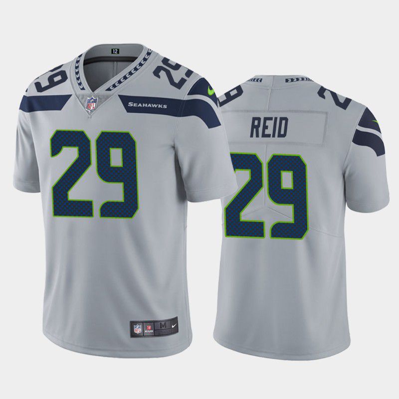 Men Seattle Seahawks #29 John Reid Nike Grey Vapor Limited NFL Jersey